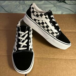 Platform Checkerboard old skool vans shoes size w 8